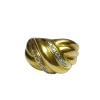 Bague noeud en or jaune gris et diamants