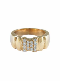 BAGUE "NOEUD" OR JAUNE & DIAMANTS
