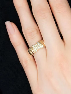 BAGUE "NOEUD" OR JAUNE & DIAMANTS