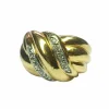 Bague noeud or jaune, or gris et diamants