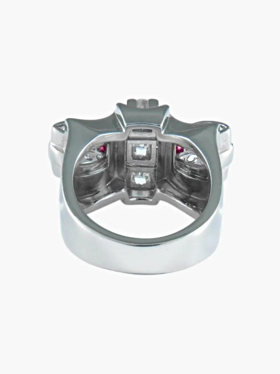 Bague noeud papillon or blanc