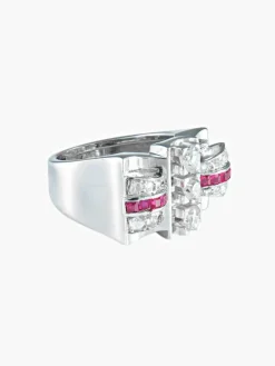 Bague noeud papillon or blanc