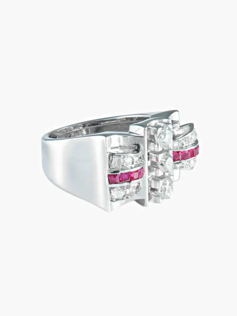 Bague noeud papillon or blanc