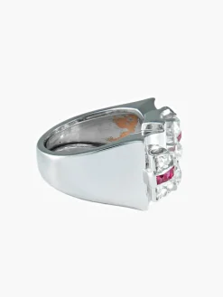 Bague noeud papillon or blanc