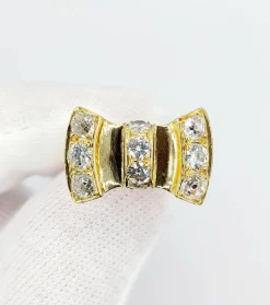 Bague noeud XXL Art Déco or jaune, 2,46 carats de diamant (circa 1950)