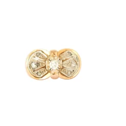 Bague nœud diamants or jaune
