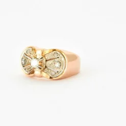 Bague nœud diamants or jaune
