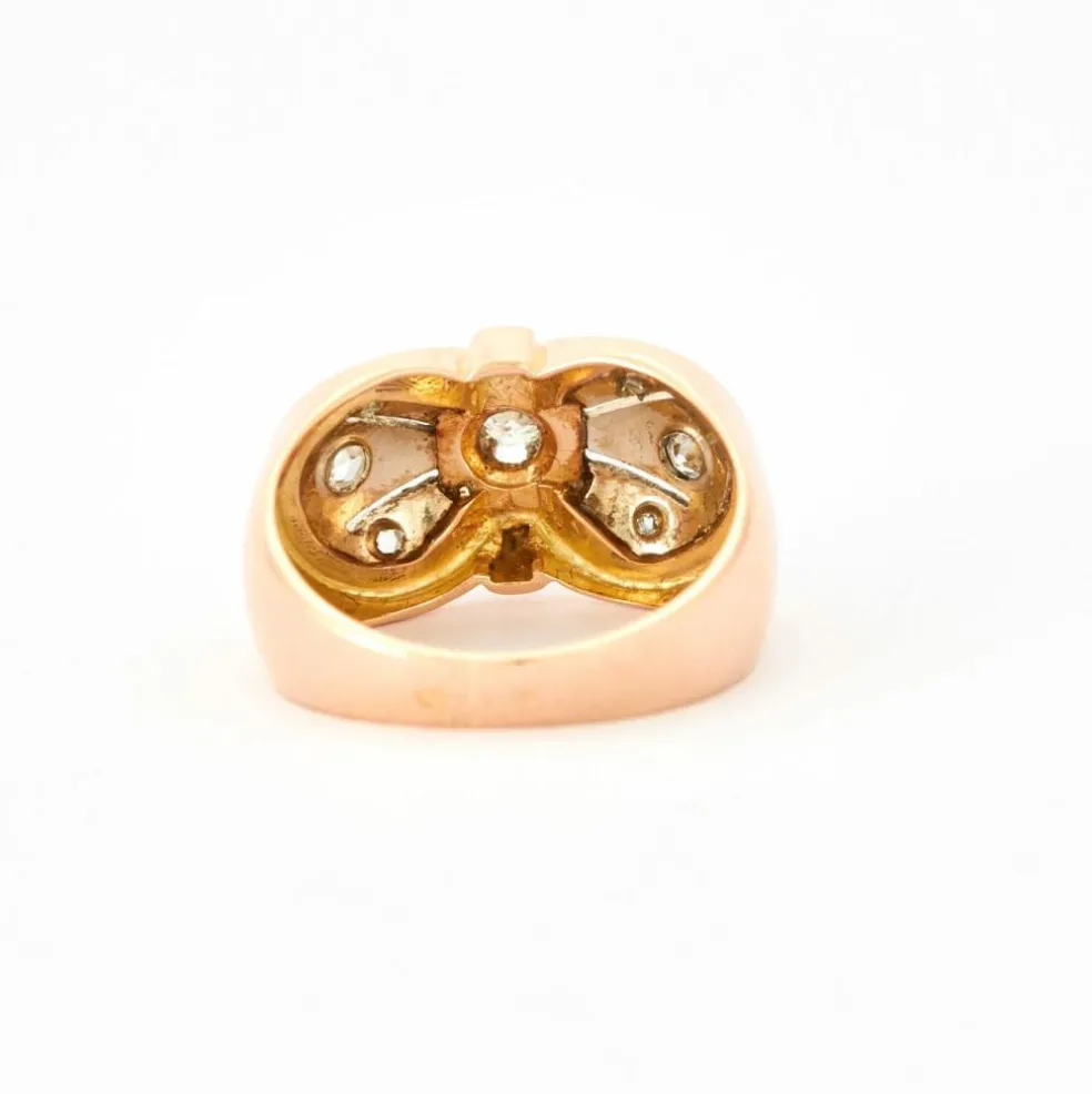 Bague nœud diamants or jaune