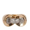 Bague nœud en or rose platine et diamants