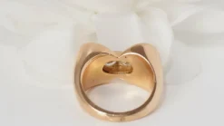 Bague nœud en or rose platine et diamants