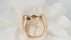 Bague nœud en or rose platine et diamants