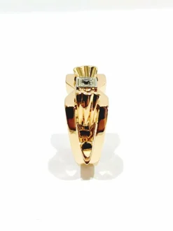 Bague nœud papillon en or rose et diamant