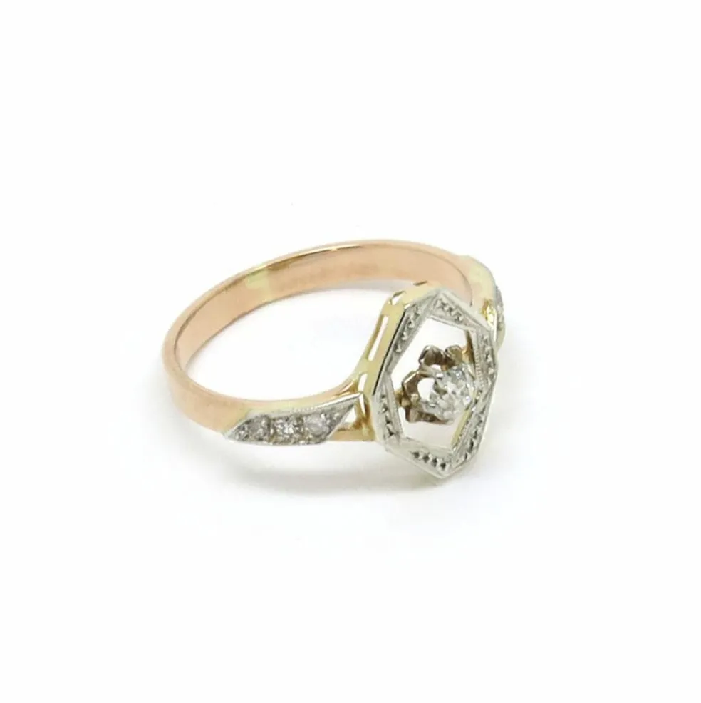 Bague Octogonale Diamants