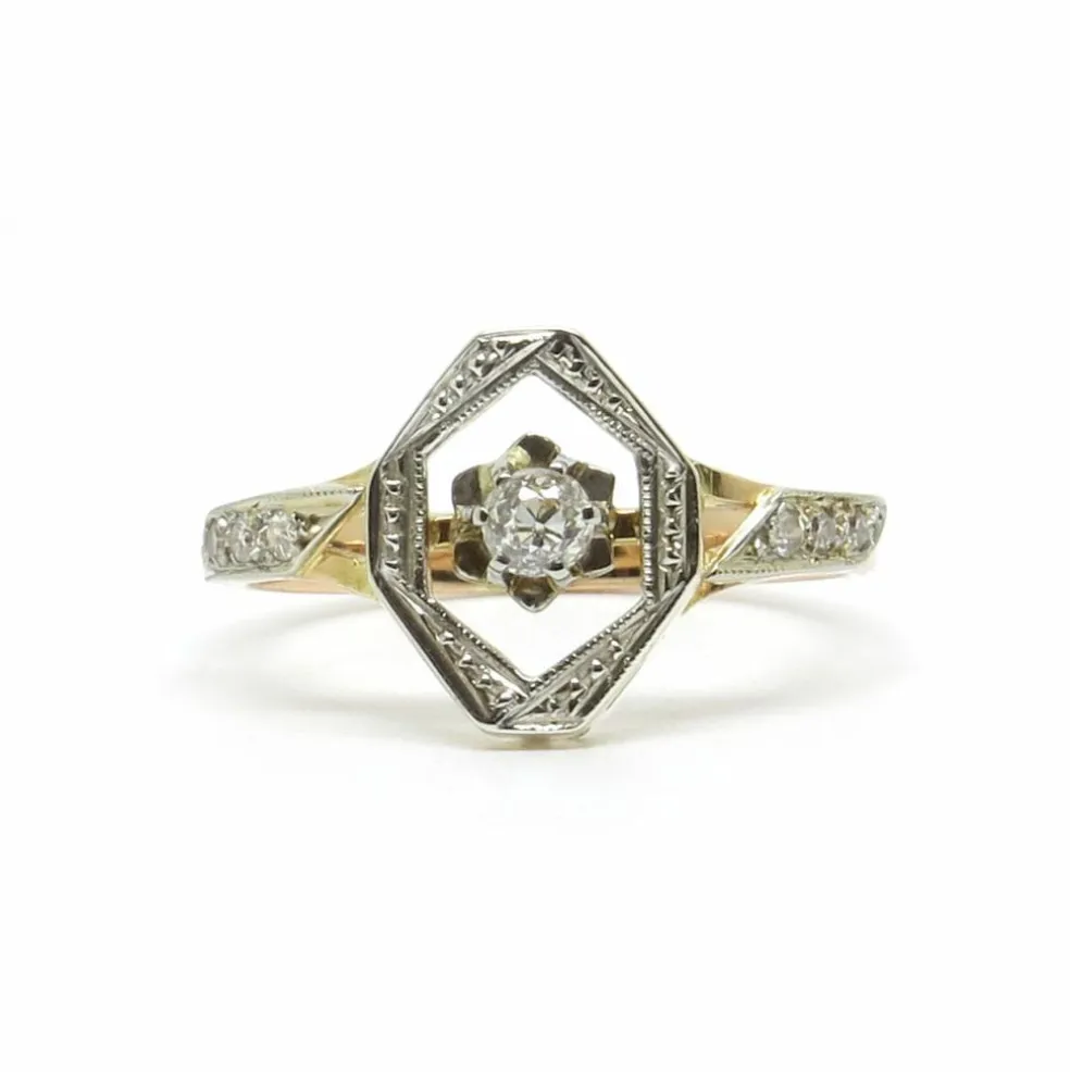 Bague Octogonale Diamants