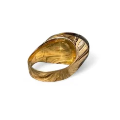 Bague oeil de tigre or jaune 18 carats
