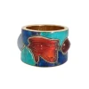 Bague Oeil d'Horus bande or jaune Lapis Turquoise