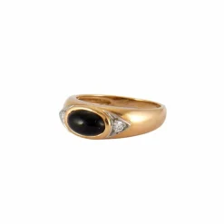 BAGUE ONYX & DIAMANTS