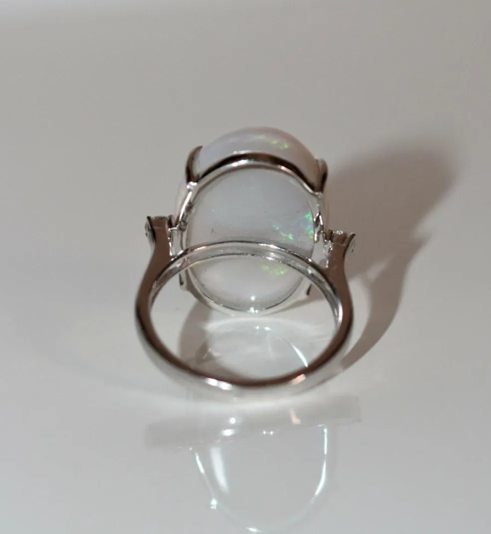 Bague OPALE blanche d'Australie