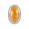Bague Opale de feu et diamants