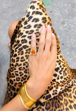 Bague opale de feu pain de sucre