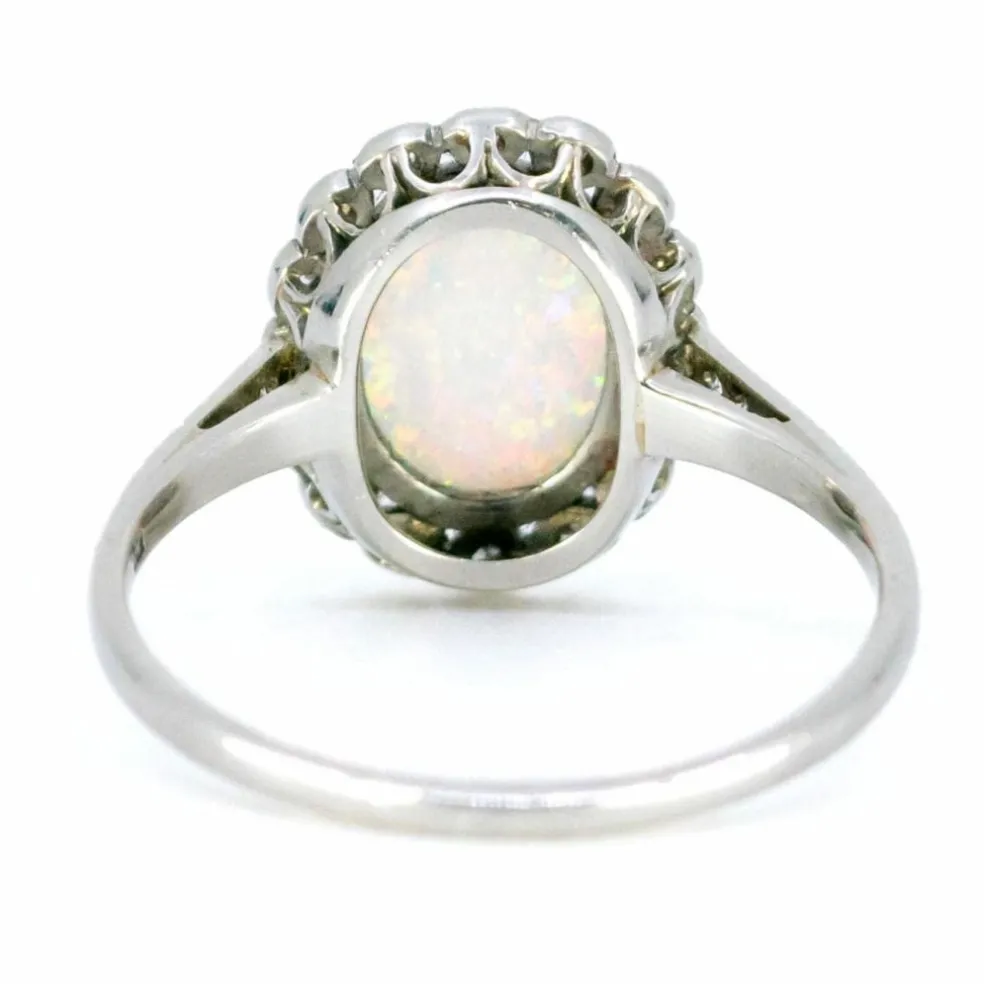 Bague Opale Diamant Platine