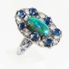 Bague opale noire d'Australie Lightning Ridge