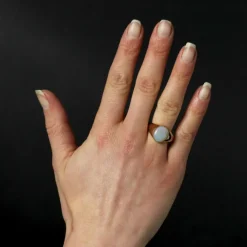 Bague opale or rose