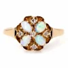 Bague opales, diamants