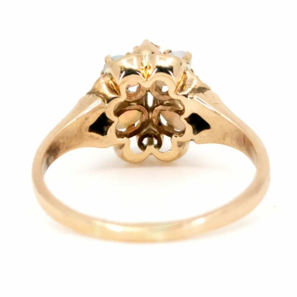 Bague opales, diamants