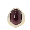 Bague or bicolore améthyste cabochon