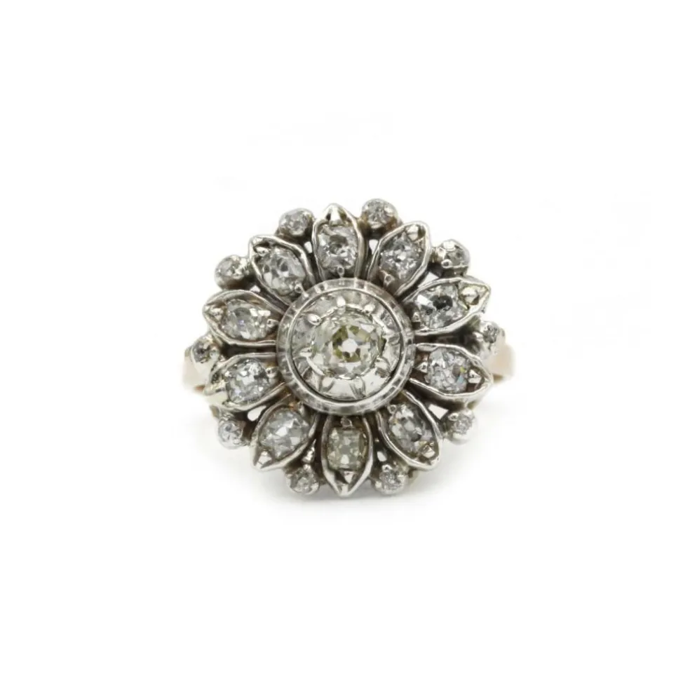 Bague or bicolore et diamants