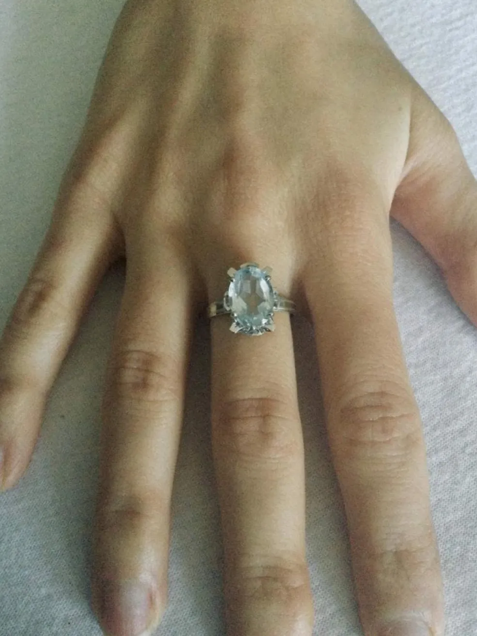 Bague Or blanc & Aigue-Marine