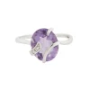 Bague Or Blanc - Améthyste et Diamants