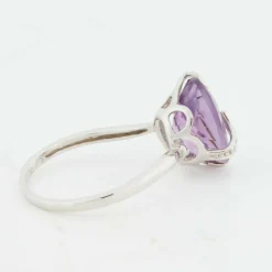 Bague Or Blanc - Améthyste et Diamants