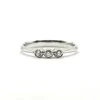 Bague or blanc 18 carats sertie de 3 diamants naturels