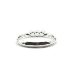 Bague or blanc 18 carats sertie de 3 diamants naturels