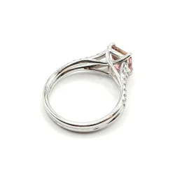 Bague or blanc 18 carats sertie d'une tourmaline et diamants naturels