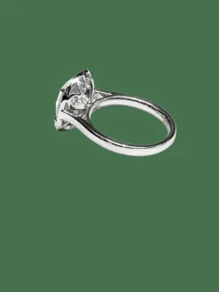 Bague Or Blanc - Diamant Central 4,08 carats