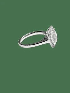 Bague Or Blanc - Diamant Central 4,08 carats