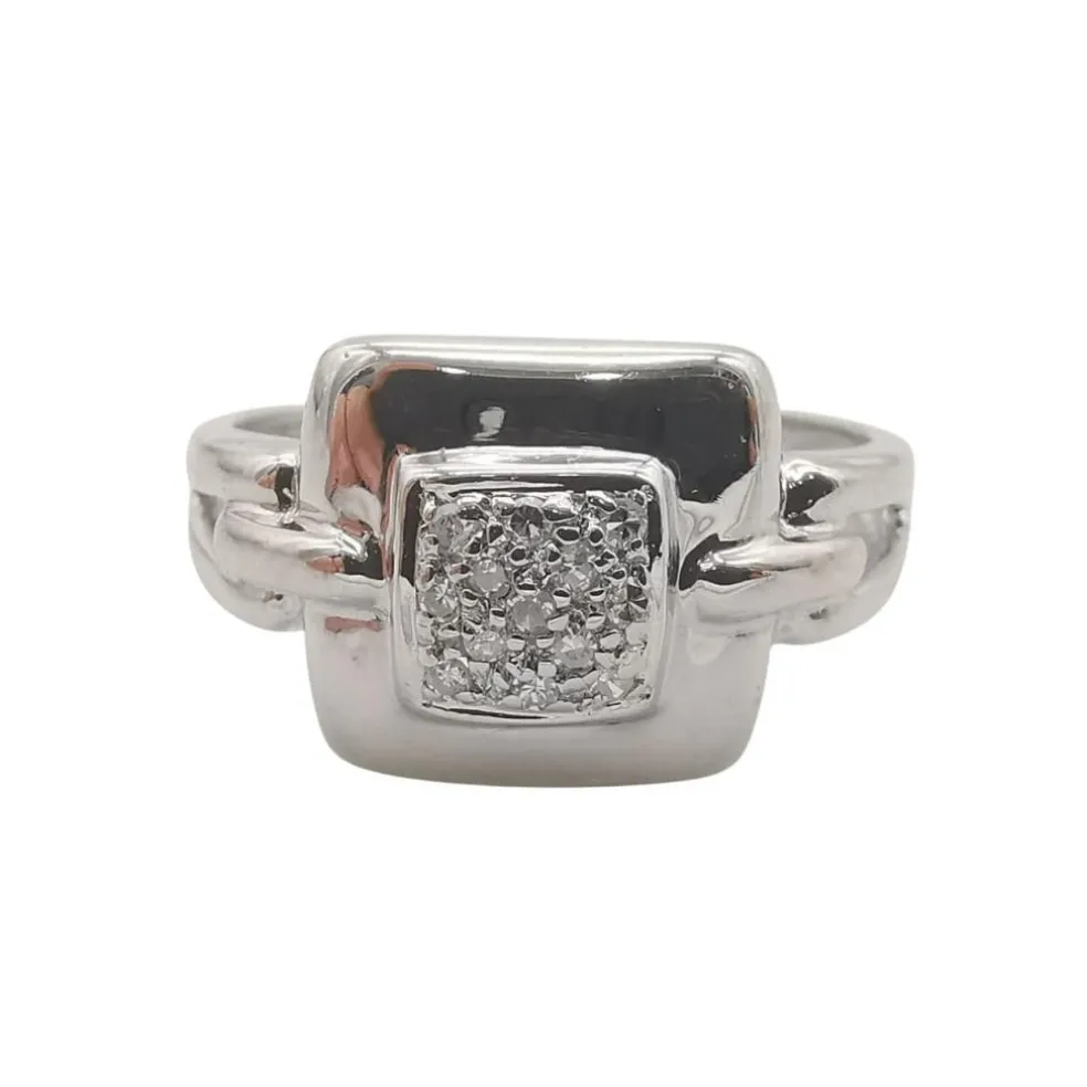 Bague or blanc & diamants