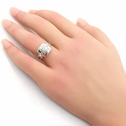Bague or blanc & diamants