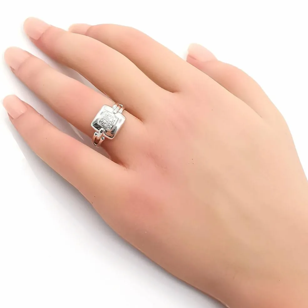 Bague or blanc & diamants