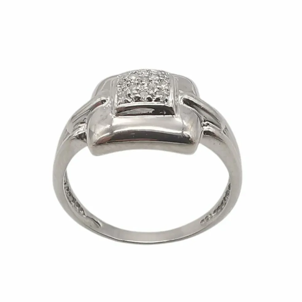 Bague or blanc & diamants