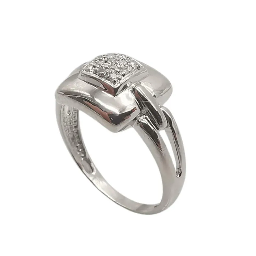 Bague or blanc & diamants