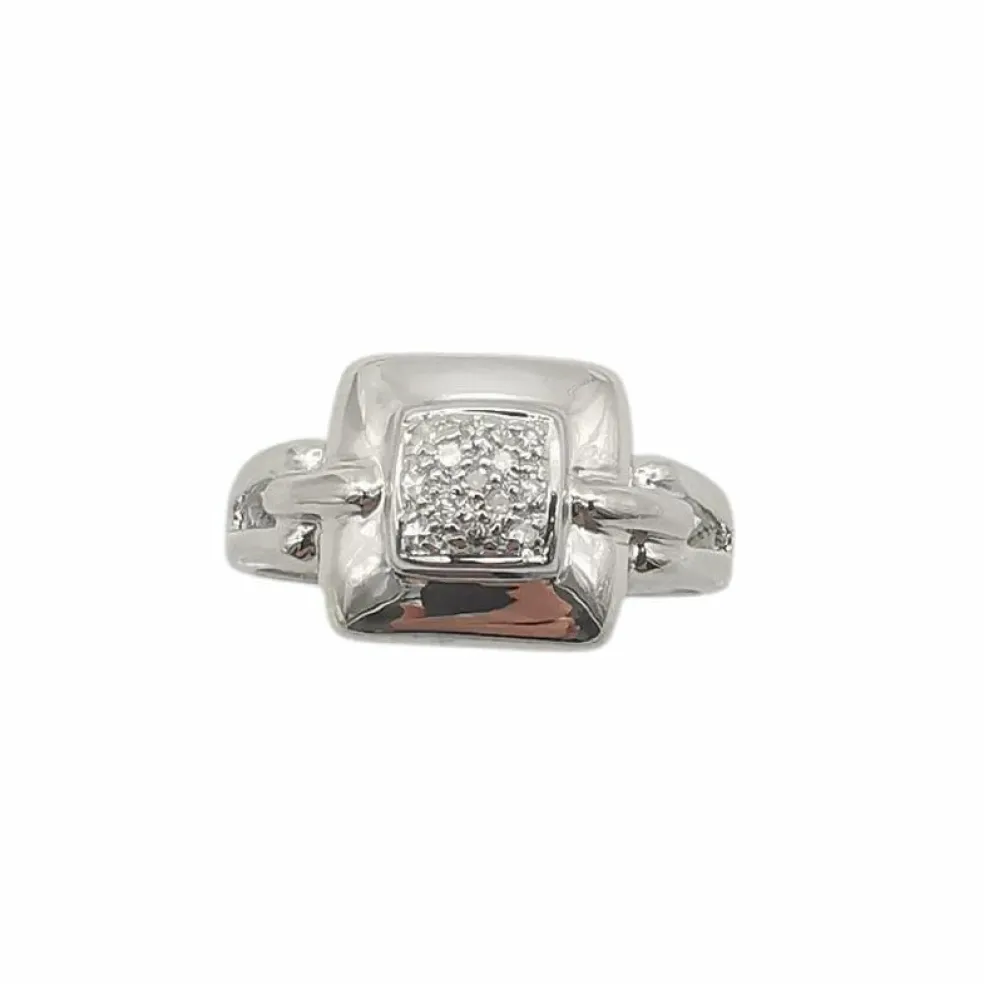 Bague or blanc & diamants