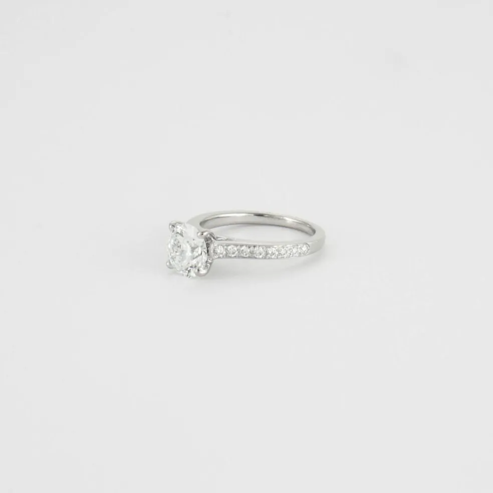 Bague or blanc diamants 1.23ct