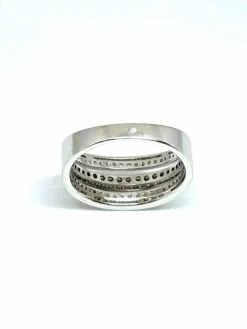 Bague or blanc 2 lignes de diamants