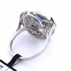 BAGUE OR BLANC - SAPHIR et DIAMANTS - ART DÉCO'