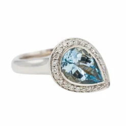 Bague Or blanc Aigue Marine