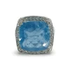 Bague or blanc Aigue-marine 11,12 ct et diamants